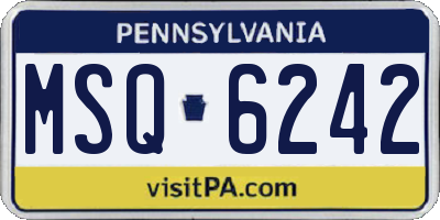 PA license plate MSQ6242