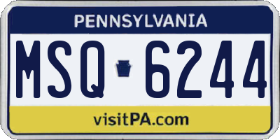 PA license plate MSQ6244