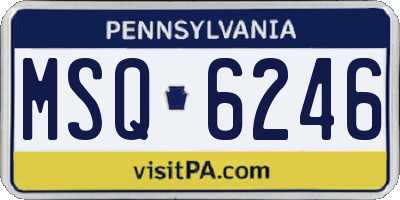 PA license plate MSQ6246