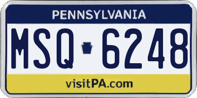 PA license plate MSQ6248