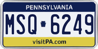 PA license plate MSQ6249