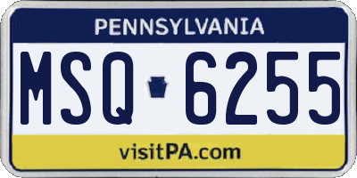 PA license plate MSQ6255