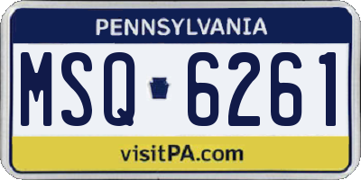 PA license plate MSQ6261