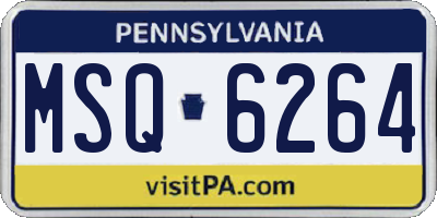 PA license plate MSQ6264