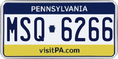 PA license plate MSQ6266