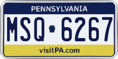 PA license plate MSQ6267