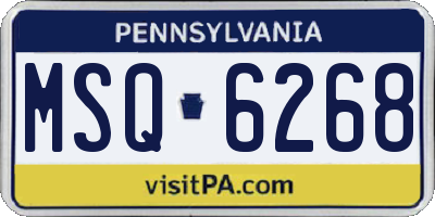 PA license plate MSQ6268