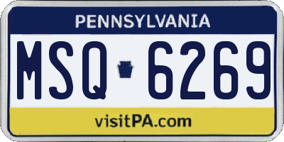 PA license plate MSQ6269