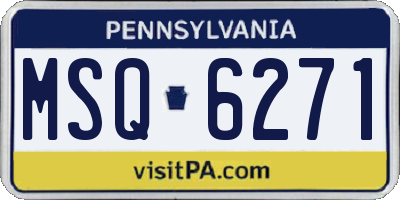 PA license plate MSQ6271