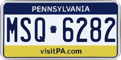 PA license plate MSQ6282