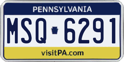 PA license plate MSQ6291