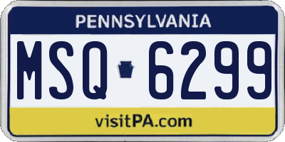 PA license plate MSQ6299