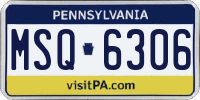 PA license plate MSQ6306