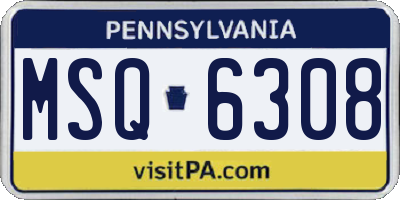 PA license plate MSQ6308