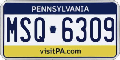PA license plate MSQ6309