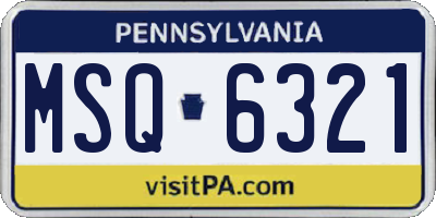 PA license plate MSQ6321