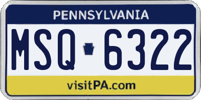 PA license plate MSQ6322