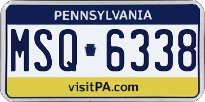 PA license plate MSQ6338