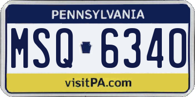 PA license plate MSQ6340