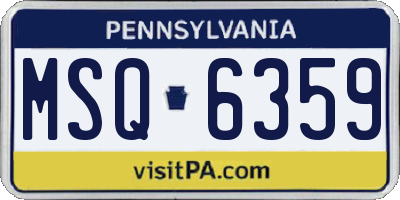 PA license plate MSQ6359
