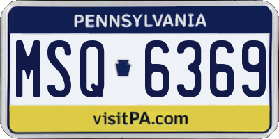 PA license plate MSQ6369