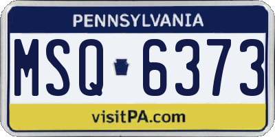 PA license plate MSQ6373