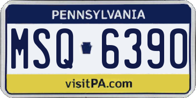 PA license plate MSQ6390