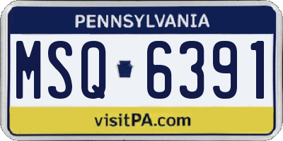 PA license plate MSQ6391