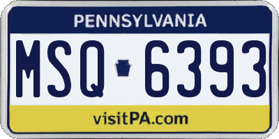 PA license plate MSQ6393