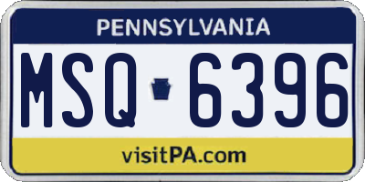 PA license plate MSQ6396