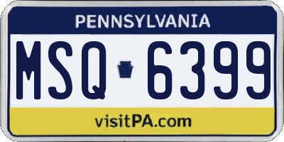 PA license plate MSQ6399