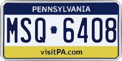 PA license plate MSQ6408