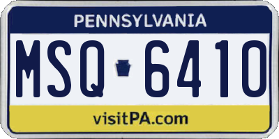 PA license plate MSQ6410