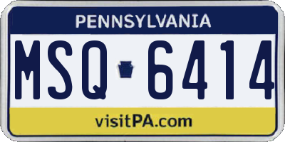 PA license plate MSQ6414