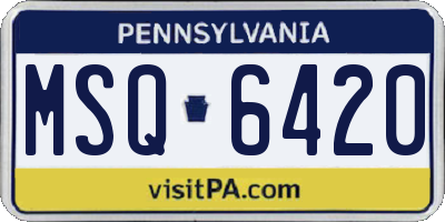 PA license plate MSQ6420
