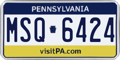 PA license plate MSQ6424