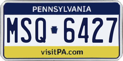PA license plate MSQ6427