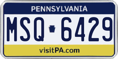 PA license plate MSQ6429