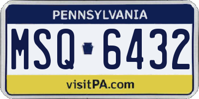PA license plate MSQ6432