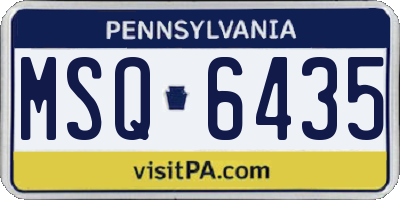 PA license plate MSQ6435
