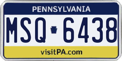 PA license plate MSQ6438