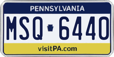PA license plate MSQ6440