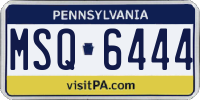 PA license plate MSQ6444