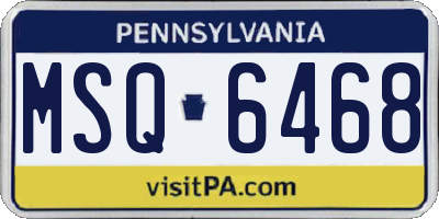 PA license plate MSQ6468