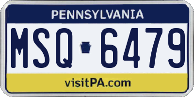 PA license plate MSQ6479