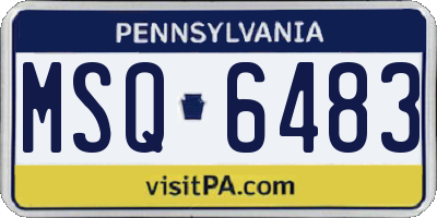 PA license plate MSQ6483