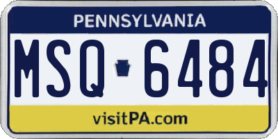 PA license plate MSQ6484