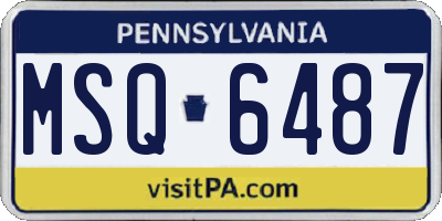 PA license plate MSQ6487
