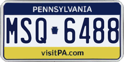 PA license plate MSQ6488