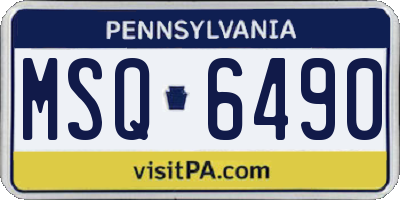 PA license plate MSQ6490